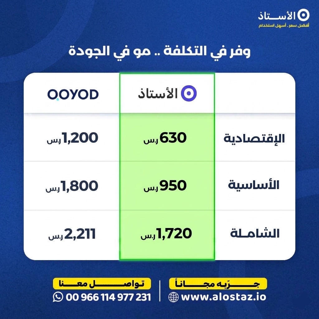 سعر باقات برنامج الأستاذ مقابل باقات برنامج قيود